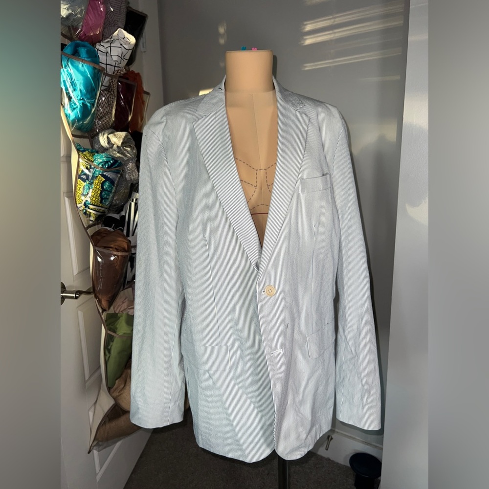 Size L Banana Republic white and blue jacket